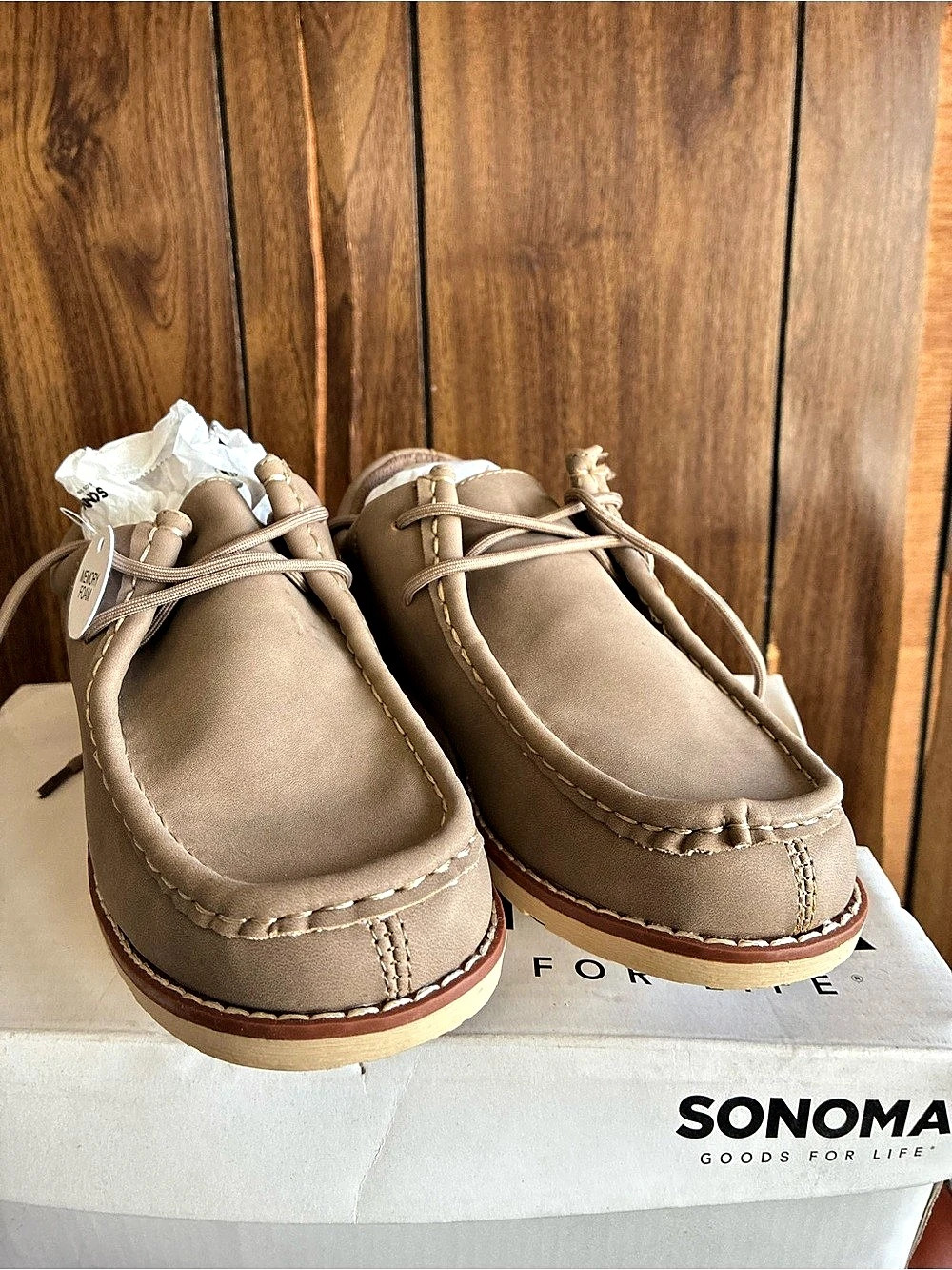 Sonoma Boys Size 4 Brown Moccasin Shoes NWT